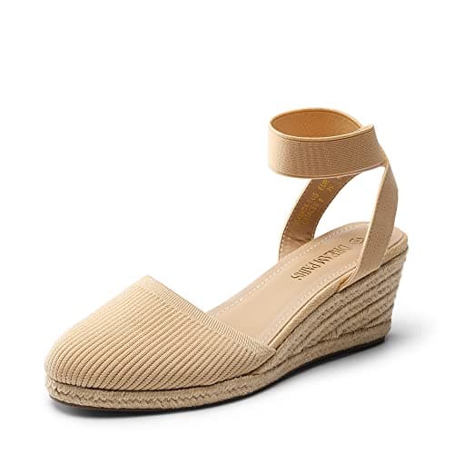 Dream Pairs Women's Elastic Ankle Strap Wedge Sandals