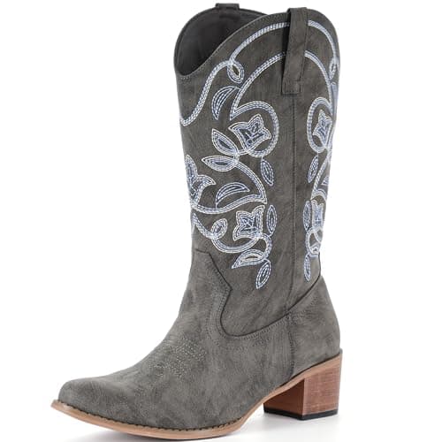 IXU Women's Wide Calf Pointed Toe Western Boots