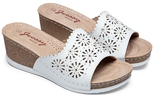 Jeossy Women's Comfortable Platform Wedge Sandals with Buckle