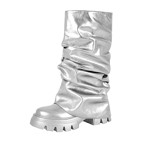 MissHeel Sleek Metallic Platform Booties