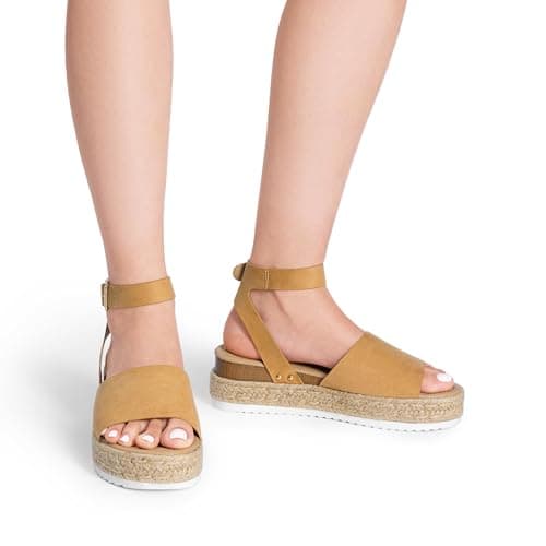 Dream Pairs Women's Comfortable Casual Ankle Strap Espadrille Wedge Shoes