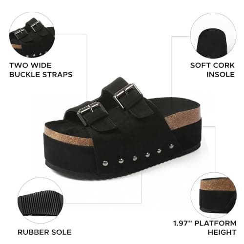 Women's Platform Sandals 2024: Comfortable Slip On Wedge Sandals