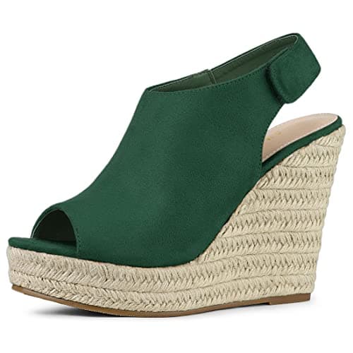 Allegra K Women's Espadrille Platform Heeled Wedge Sandals