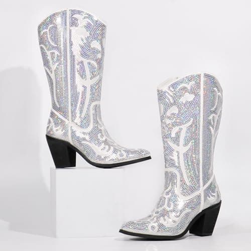 Hawkwell Women's Wide Calf Zipper Cowboy Boots