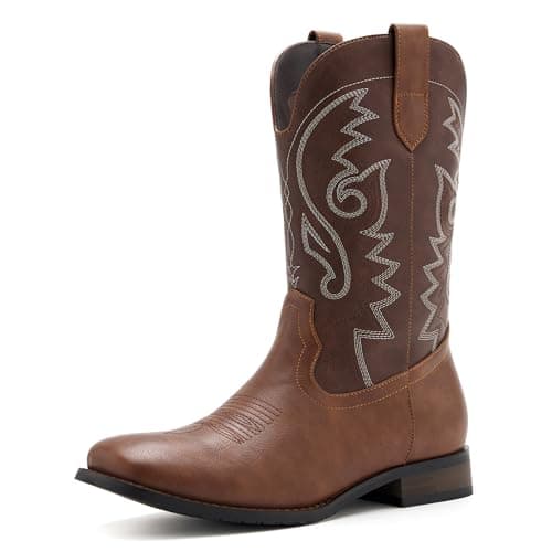 Classic Embroidered Cowboy Boots for Men Durable & Fashionable