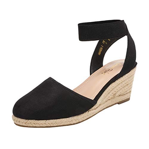Dream Pairs Women's Elastic Ankle Strap Wedge Sandals