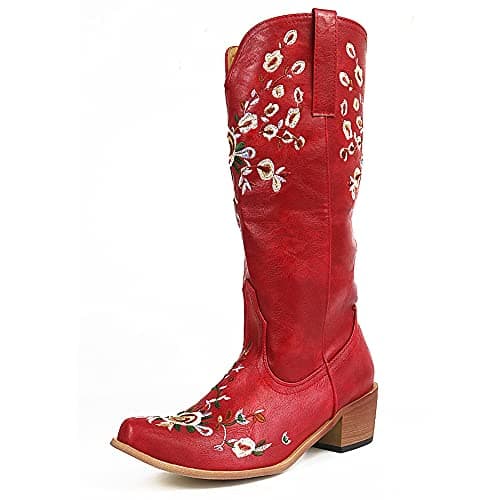 Women's Rhinestone Cowboy Boots for Rodeo - Mid Calf Western Style