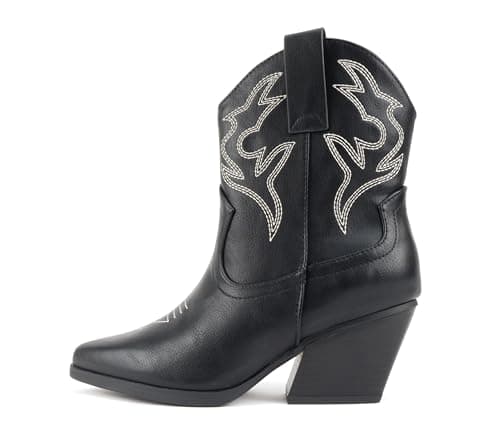 BLAZING Women's Western Bootie Pointe Toe Low Heel (Wide Fit Available)