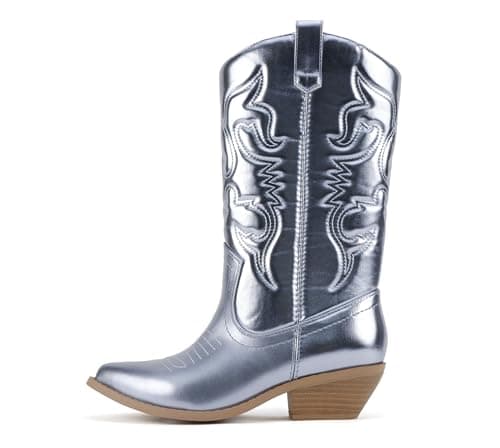 Women's Western Cowboy Stitched Pointed Toe Ankle Boot - Soda RENO