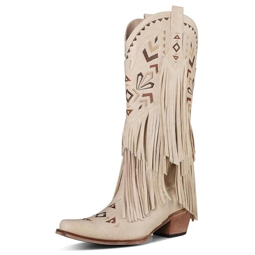 SaraIris Women's Knee High Fringe Boots