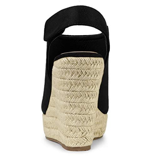 Allegra K Women's Espadrille Platform Heeled Wedge Sandals