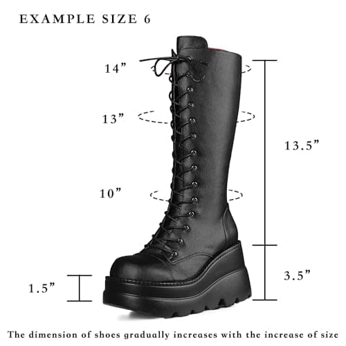 CELNEPHO Women's High Platform Mid Calf Wedges Round-Toe Side Zip Punk Combat Boots
| CELNEPHO High Heel Women's Mid Calf Wedges Round-Toe Side Zip Combat Boots for Women
| CELNEPHO Women's Chunky High Heel Mid Calf Wedges Round-Toe Side Zip Combat