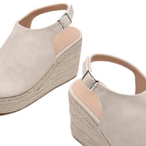 Tilocow Women's Ankle Strap Espadrille Wedges