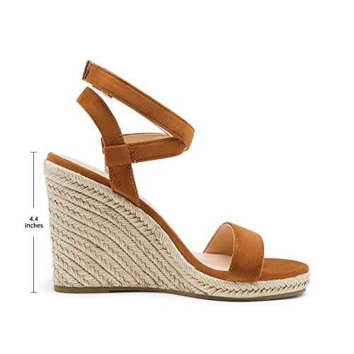 Dream Pairs Women's Dressy Open Toe Espadrille Wedge Sandals with Bucklestrap