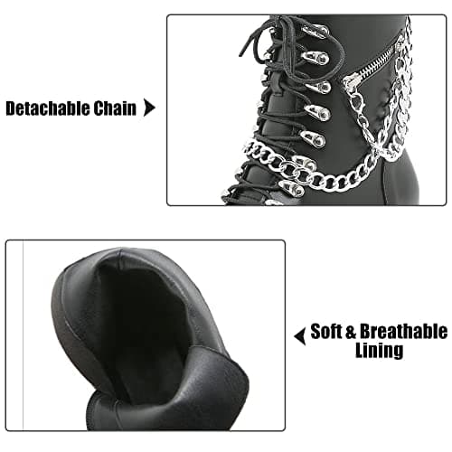 Studded Platform Combat Boots for Women