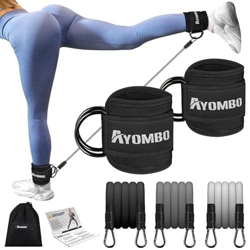 Ayombo Ankle Resistance Bands: Home Gym Glute Workout Gear, Leg Booty Fitness Equipment