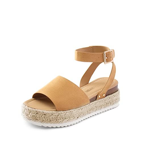 Dream Pairs Women's Comfortable Casual Ankle Strap Espadrille Wedge Shoes