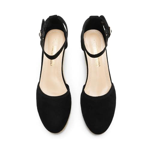 Dream Pairs Women's Ankle Strap Platform Wedge Espadrilles