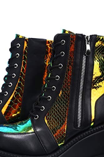 Radio Holographic Block Heel Booties for Women (Cape Robbin)