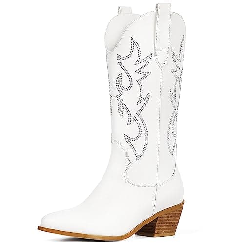 MUCCCUTE Western Cowboy Boots for Women Wide Calf Pointed Toe