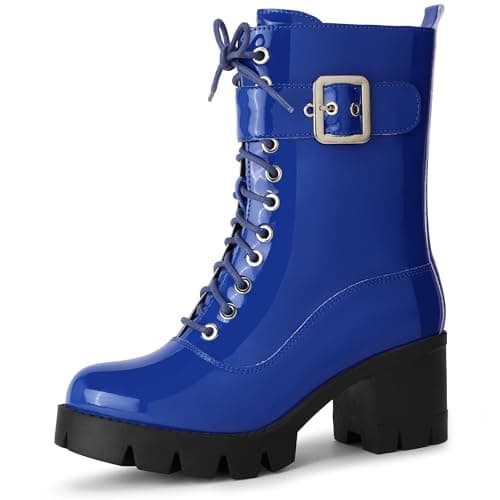 Perphy Lace-Up Combat Boots for Women with Chunky Heel