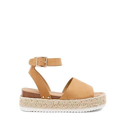 Dream Pairs Women's Comfortable Casual Ankle Strap Espadrille Wedge Shoes
