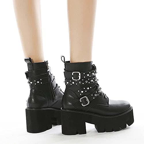 Mikarka Goth Ankle Boots for Women Chunky Heel Platform Motorcycle Riding Boots  
Mikarka Goth Ankle Boots for Women Studded Chain Mid Calf Boots Motorcycle Riding Style  
Mikarka Goth Ankle Boots for Women Zipper Mid Chunky Heel Platform Combat Boot