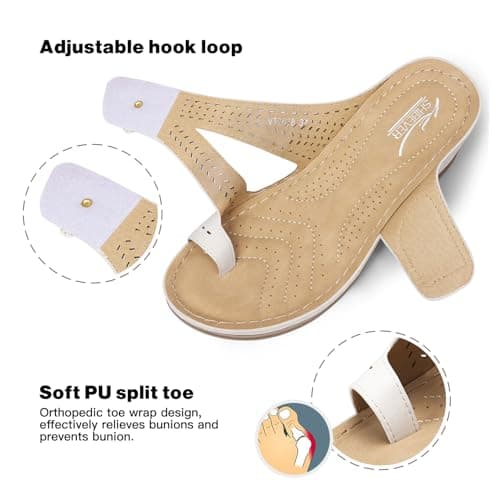 SHIBEVER Women's Comfortable Wedge Sandals - Dressy Summer Casual Low Heels