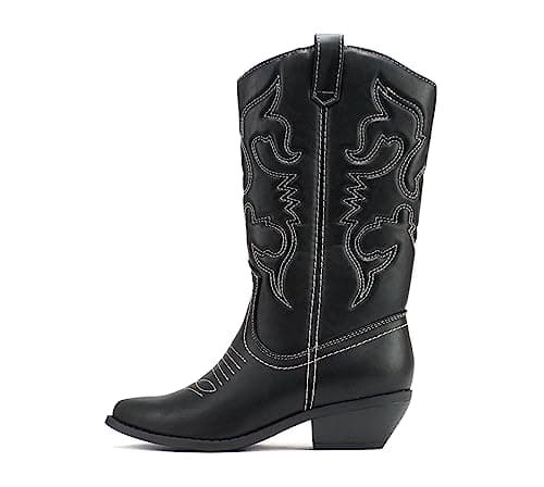 Women's Western Cowboy Stitched Pointed Toe Ankle Boot - Soda RENO