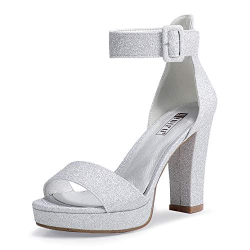 IDIFU Women's Sabrina Platform Heeled Sandals Wedding Party Ankle Strap Shoes