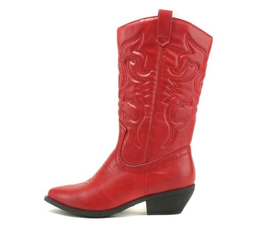 Women's Western Cowboy Stitched Pointed Toe Ankle Boot - Soda RENO