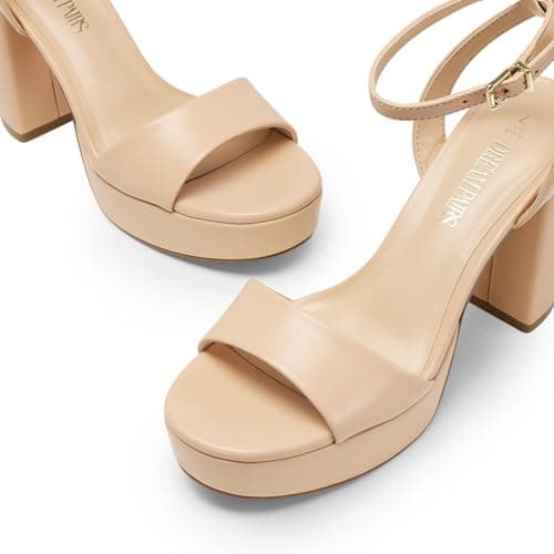 Dream Pairs Chunky Open-Toe Ankle Strap Platform Heels for Women Party Weddings