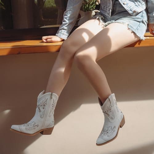 Sparkly Rhinestone Cowboy Boots for Women | Cusolemore Short Western Ankle Boot