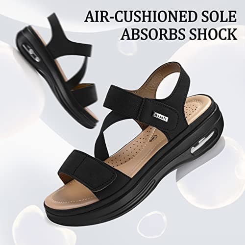 mysoft Women's Summer Comfortable Walking Sandals with Air Cushion Support