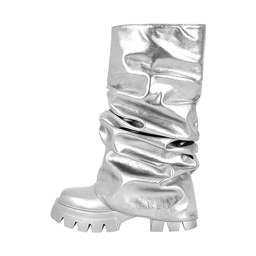 MissHeel Sleek Metallic Platform Booties