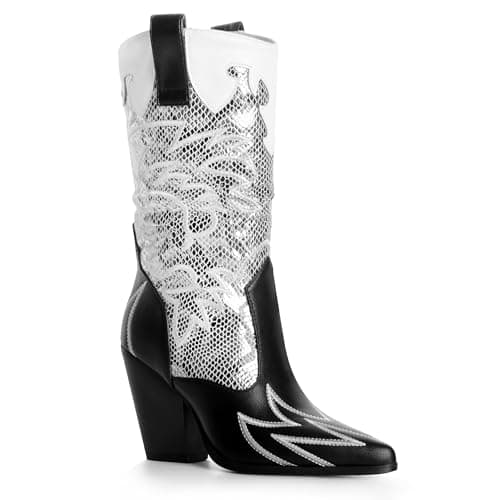 ANN CREEK Women's Contrast Mid Calf Cowboy Boots