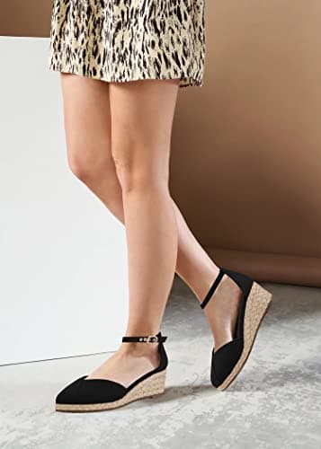 Juliet Holy Women's Closed Toe Platform Ankle Strap Espadrille Wedges