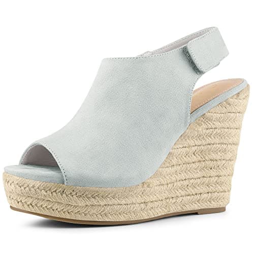 Allegra K Women's Espadrille Platform Heeled Wedge Sandals