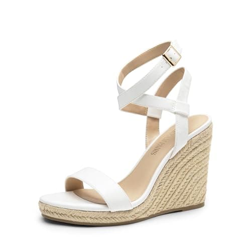 Dream Pairs Women's Dressy Open Toe Espadrille Wedge Sandals with Bucklestrap