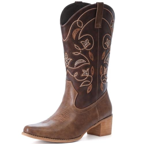 IXU Women's Wide Calf Pointed Toe Western Boots