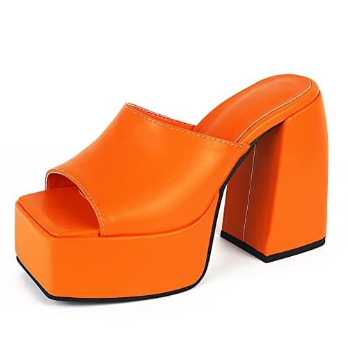 Mikarka Women's Slip-On Platform Heeled Sandals