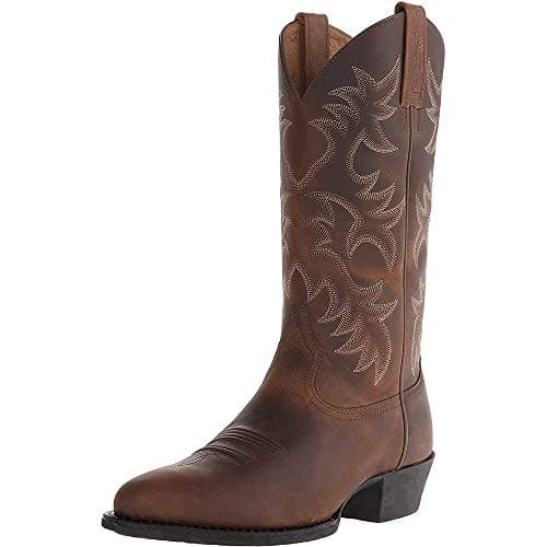 XBKOJBA Western Cowboy Boots for Men - Mid-Calf Embroidered Chunky Heel