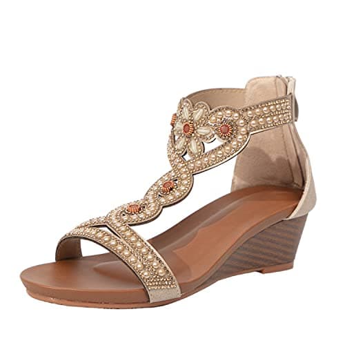 WOJWSKI Women's High Heel Slide Sandal with Zip Back Platform