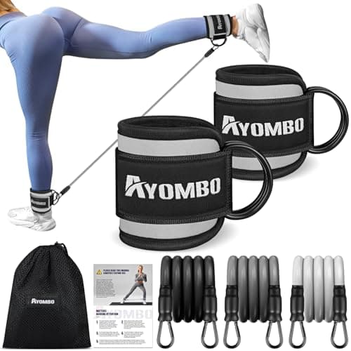 Ayombo Ankle Resistance Bands: Home Gym Glute Workout Gear, Leg Booty Fitness Equipment