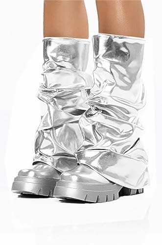 MissHeel Sleek Metallic Platform Booties