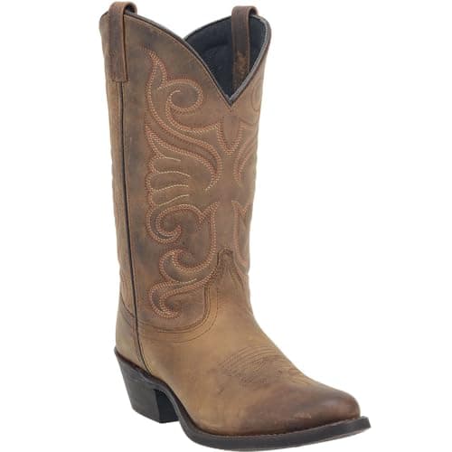 Laredo Bridget Embroidered Brown Mid Calf Casual Boots
