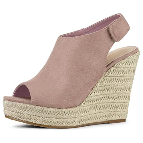 Allegra K Women's Espadrille Platform Heeled Wedge Sandals