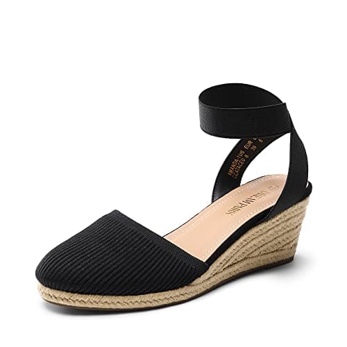 Dream Pairs Women's Elastic Ankle Strap Wedge Sandals