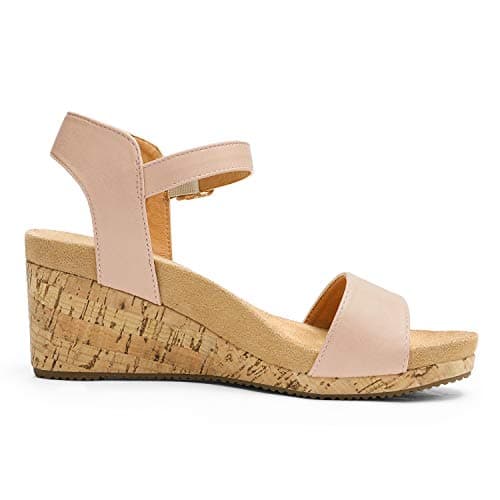 Dream Pairs Women's Open Toe Buckle Ankle Strap Platform Wedge Sandals