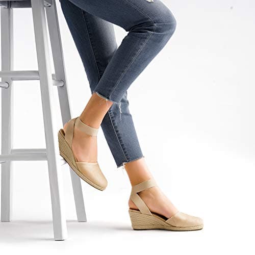 Dream Pairs Women's Elastic Ankle Strap Wedge Sandals
